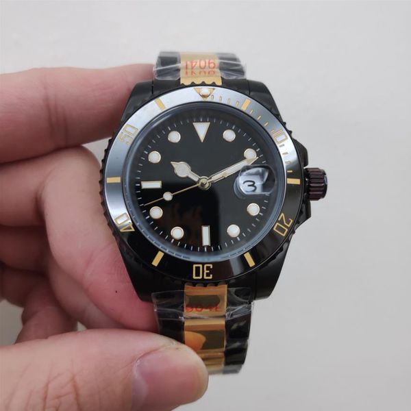 men's mechanical watch designer classic 40mm watch 904l all stainless steel black case dial sapphire waterproof watch montre de luxe, Slivery;brown
men's mechanical watch designer classic 40mm watch 904l all stainless steel black case dial sapphire waterproof watch montre de luxe, Slivery;brown
