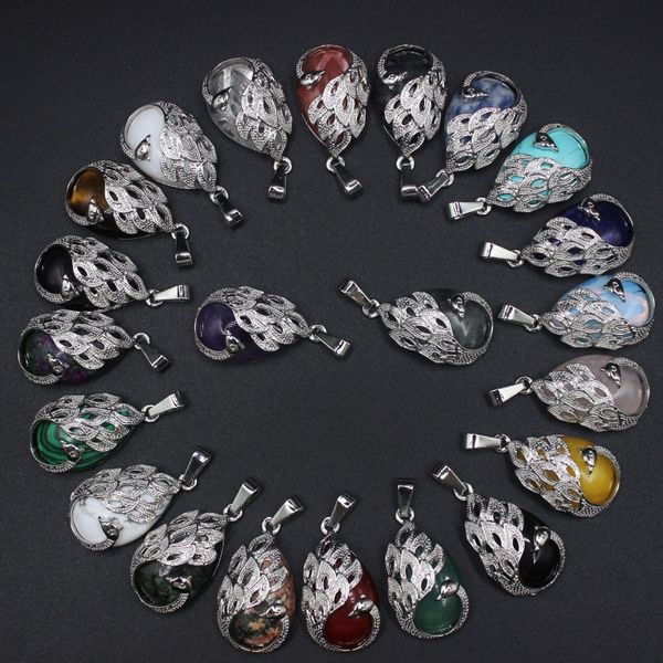 natural stone zircon peacock shape pendant carving crystal agate water drop charms for women necklace jewelry making accessory, Bronze;silver
natural stone zircon peacock shape pendant carving crystal agate water drop charms for women necklace jewelry making accessory, Bronze;silver