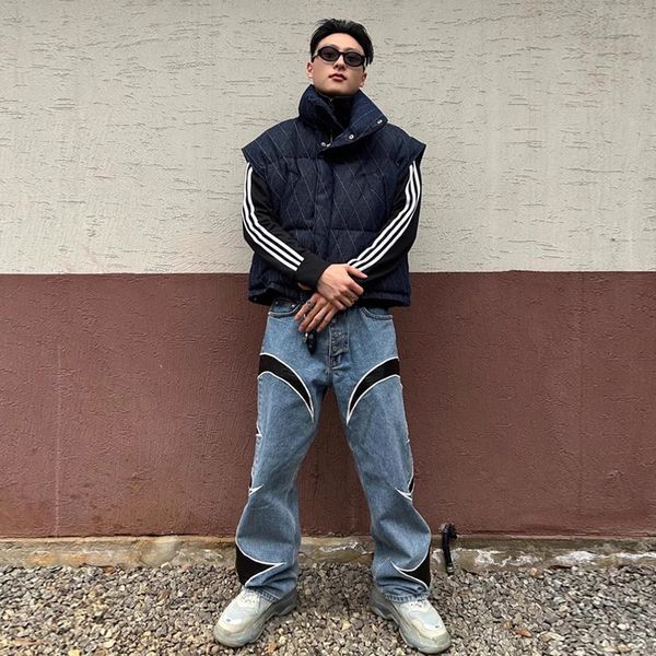 washed jeans for men blue thug club washed straight denim jeans loose spliced leather high street embroidery straight tube denim pants
washed jeans for men blue thug club washed straight denim jeans loose spliced leather high street embroidery straight tube denim pants
