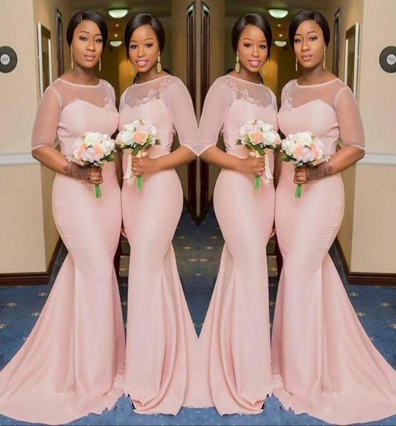 blush pink sheer jewel neck bridesmaid dresses 12 sleeve mermaid floor length black girls maid of honor gown wedding guest dress9393933, White;pink
blush pink sheer jewel neck bridesmaid dresses 12 sleeve mermaid floor length black girls maid of honor gown wedding guest dress9393933, White;pink