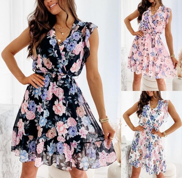 women's casual dress 2023 new chiffon ruffled short sleeved v-neck women's dress printed women's dresses, Black;gray
women's casual dress 2023 new chiffon ruffled short sleeved v-neck women's dress printed women's dresses, Black;gray