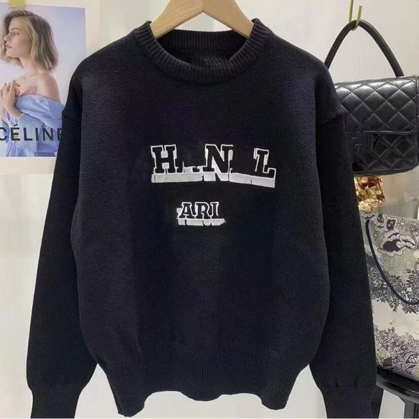 women sweater designer tshirt luxury wool knitwear letter print pullover loose crew neck long sleeve t shirt thermal sweater, White;black
women sweater designer tshirt luxury wool knitwear letter print pullover loose crew neck long sleeve t shirt thermal sweater, White;black