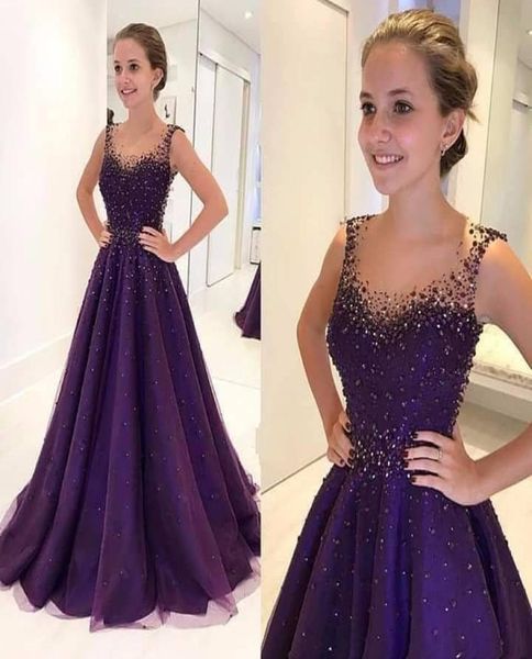 grape scoop neckline crystals beading prom dresses 2018 sleeveless a line tulle satin long evening gowns major beading pageant gow9058770, Black
grape scoop neckline crystals beading prom dresses 2018 sleeveless a line tulle satin long evening gowns major beading pageant gow9058770, Black