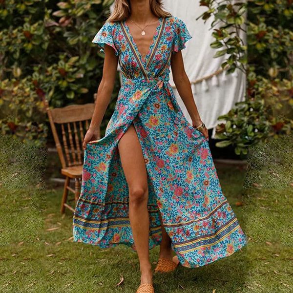 basic casual dresses deep v neck summer maxi dress women floral print bohemian lace up split dresses elegant ruffle short sleeve beachwear v, Black;gray
basic casual dresses deep v neck summer maxi dress women floral print bohemian lace up split dresses elegant ruffle short sleeve beachwear v, Black;gray