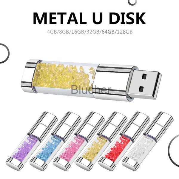 Image of Memory Cards USB Stick Memory Cards USB Stick Crystal Diamond Usb Flash Drive 20 64GB Pendrive Cutomize Photo with LED light Stick Usb disk Memoria Stick Exquisite gif