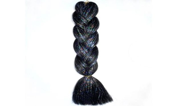 human ponytails 100g 24quot bling hair synthetic jumbo braid mixed metallic glitter twinkle tinsel4964450, Black
human ponytails 100g 24quot bling hair synthetic jumbo braid mixed metallic glitter twinkle tinsel4964450, Black