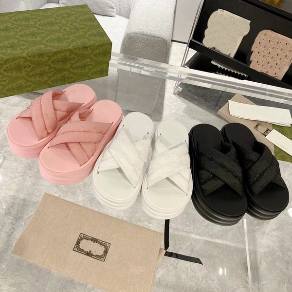2023 designer pure color round toe slides slippers womens luxury imported fabric outdoor beach high-soled sandals ladys shallow mouth waterp, Black
2023 designer pure color round toe slides slippers womens luxury imported fabric outdoor beach high-soled sandals ladys shallow mouth waterp, Black