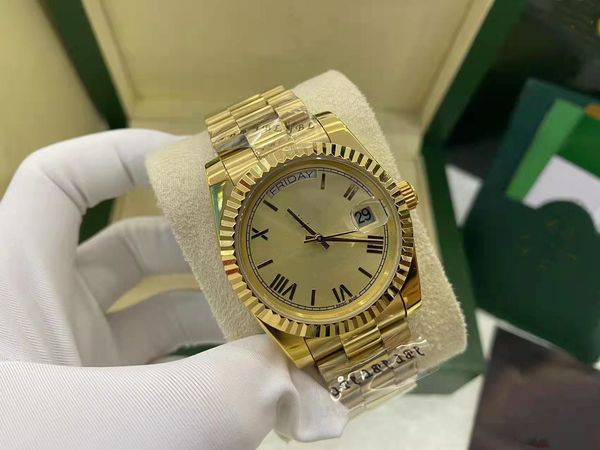 with original box luxury watches 41mm mens 18k yellow gold dial bigger diamond automatic fashion brand men's watch wristwatch 2813, Slivery;brown
with original box luxury watches 41mm mens 18k yellow gold dial bigger diamond automatic fashion brand men's watch wristwatch 2813, Slivery;brown