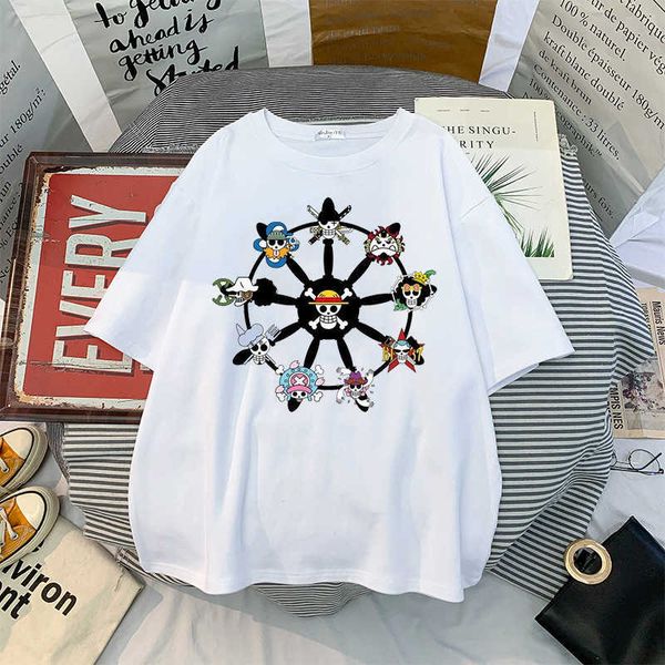 japanese anime new sailing king pattern men's and women's round neck loose short sleeve summer t-shirt top, White
japanese anime new sailing king pattern men's and women's round neck loose short sleeve summer t-shirt top, White