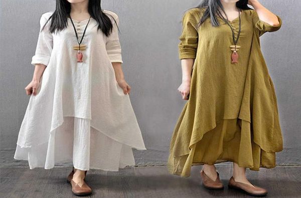 spring summer women long cotton linen dress white plus size false two pieces oneck maxi dresses office casual loose6729448, Black;gray
spring summer women long cotton linen dress white plus size false two pieces oneck maxi dresses office casual loose6729448, Black;gray