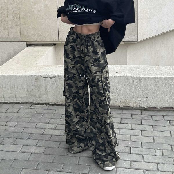 american women's pants designer vintage street multi-pocket design sense loose straight dilated pupil casual women's pants, Black;white
american women's pants designer vintage street multi-pocket design sense loose straight dilated pupil casual women's pants, Black;white