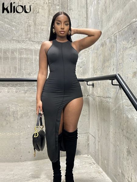 basic casual dresses kliou side cut out midi dres solid hipster o neck sleeveless shaped waist bodycon robe lady streetwear mujer 230720, Black;gray
basic casual dresses kliou side cut out midi dres solid hipster o neck sleeveless shaped waist bodycon robe lady streetwear mujer 230720, Black;gray