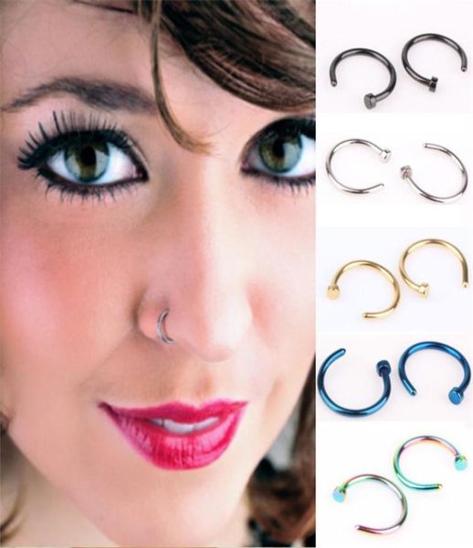 316l stainless steel nose rings body piercing jewelry fashion women open hoop nose rings earring studs non piercing rings2706191, Silver
316l stainless steel nose rings body piercing jewelry fashion women open hoop nose rings earring studs non piercing rings2706191, Silver