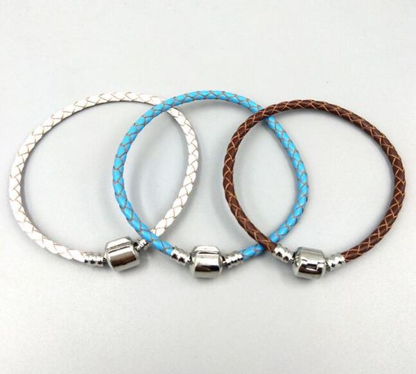 m 20cm authentic 925 sterling silver clasp bead original stamp woven leather bracelet fits charms bracelet diy fashion jewelry3543876, Golden;silver
m 20cm authentic 925 sterling silver clasp bead original stamp woven leather bracelet fits charms bracelet diy fashion jewelry3543876, Golden;silver