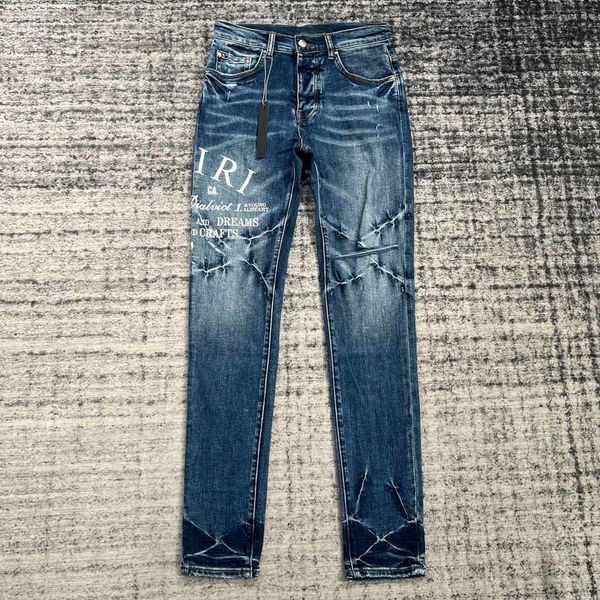 mens jeans men distressed skinny blue jeans 230720