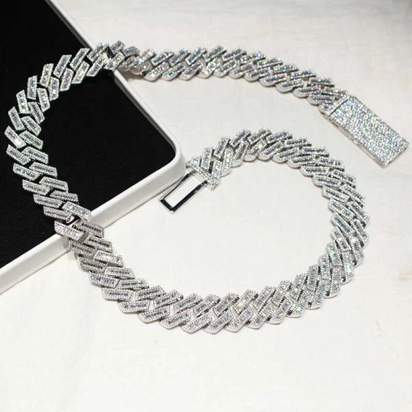 hip hop men luxury cuban chain 20mm width baguette three-row moissanite miami full iced out cuban link chain necklace, Silver
hip hop men luxury cuban chain 20mm width baguette three-row moissanite miami full iced out cuban link chain necklace, Silver
