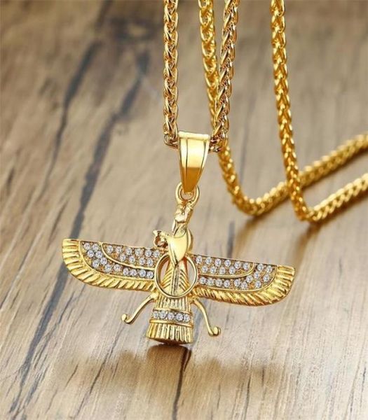 pendant necklaces zoroastrian fashion wing cubic zirconia necklace gold color titanium steel for men vintage punk hiphop jewelry g7591623, Silver
pendant necklaces zoroastrian fashion wing cubic zirconia necklace gold color titanium steel for men vintage punk hiphop jewelry g7591623, Silver