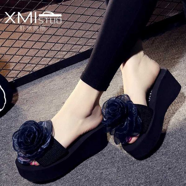 5cm high heel women' summer flipflops female flowers fashion sandals and slippers thick bottom nonslip beach shoes slippers l230518, Black;grey
5cm high heel women' summer flipflops female flowers fashion sandals and slippers thick bottom nonslip beach shoes slippers l230518, Black;grey