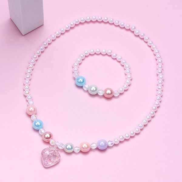 pink peach heart bracelet necklace combination set colorful acrylic handmade diy beaded jewelry accessories, Silver
pink peach heart bracelet necklace combination set colorful acrylic handmade diy beaded jewelry accessories, Silver