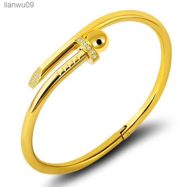 stainless steel gold color crystal bracelets luxury brand stylish screws bangle for women girl decoration jewelry accessory gift l230704, Black
stainless steel gold color crystal bracelets luxury brand stylish screws bangle for women girl decoration jewelry accessory gift l230704, Black