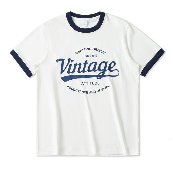 men's polos retro vintage men summer spring heavy cotton hit color printed letter shortsleeved tshirt 230720, White;black
men's polos retro vintage men summer spring heavy cotton hit color printed letter shortsleeved tshirt 230720, White;black