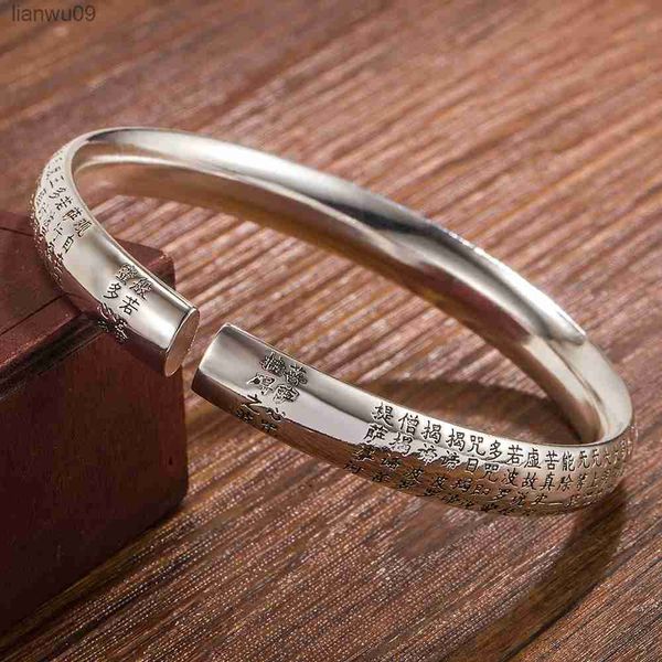 solid thai silver new woman buddhist scriptures bracelet men's with stamp classic retro open bracelet jewelry l230704, Black
solid thai silver new woman buddhist scriptures bracelet men's with stamp classic retro open bracelet jewelry l230704, Black