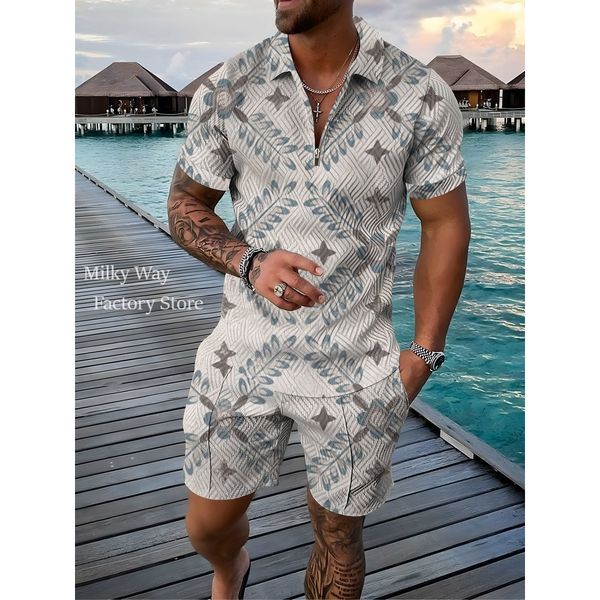men s tracksuits summer tracksuit vintage print polo shirt shorts set turn down collar zipper t shirt suit male clothing streetwear outfits, Gray
men s tracksuits summer tracksuit vintage print polo shirt shorts set turn down collar zipper t shirt suit male clothing streetwear outfits, Gray