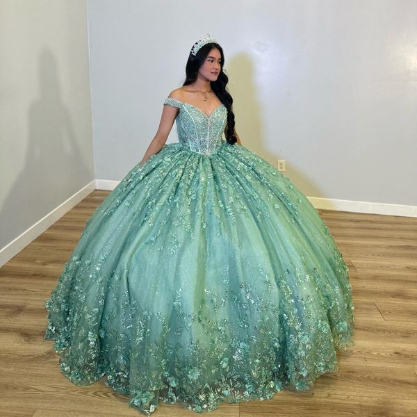 luxury glittering mint green off-shoulder quinceanera dresses applique lace vestidos de 15 anos birthday party corset ball gown, Blue;red
luxury glittering mint green off-shoulder quinceanera dresses applique lace vestidos de 15 anos birthday party corset ball gown, Blue;red
