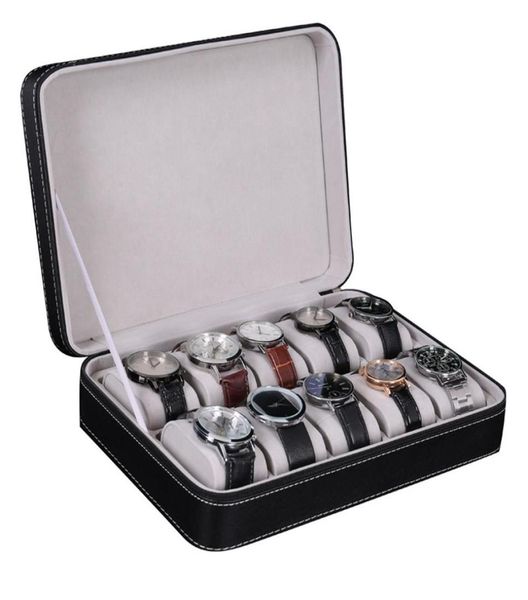 10 slot watch box storage boxes display case jewelry organizer with 10 removable watch pillow velvet lining zipper closure synthet7722421, Black;blue
10 slot watch box storage boxes display case jewelry organizer with 10 removable watch pillow velvet lining zipper closure synthet7722421, Black;blue