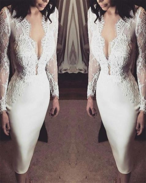 2021 short mermaid wedding dresses long sleeves lace applique satin scalloped v neck custom made beach wedding gown vestido de nov4742416, White
2021 short mermaid wedding dresses long sleeves lace applique satin scalloped v neck custom made beach wedding gown vestido de nov4742416, White
