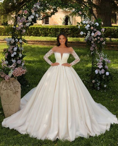 elegant ball gown wedding dresses long sleeves v neck off shoulder sequins appliques beaded floor length ruffles zipper plus size bridal gow, White
elegant ball gown wedding dresses long sleeves v neck off shoulder sequins appliques beaded floor length ruffles zipper plus size bridal gow, White