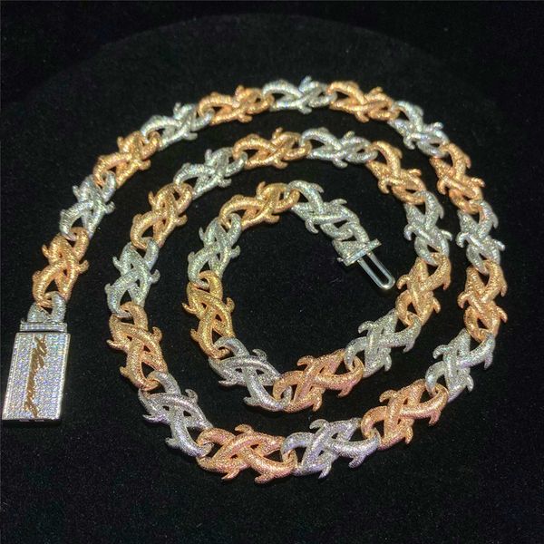 new button head inlaid with moissanite light gold thorn inlaid with diamond 925 silver cuban chain punk versatile accessories
new button head inlaid with moissanite light gold thorn inlaid with diamond 925 silver cuban chain punk versatile accessories