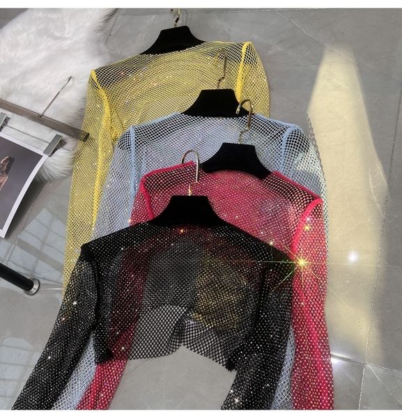 women's plus size t shirt 2023 fashion crystal short t shirt versatile mesh canvas shiny long sleeve party time wear club 230719, Black
women's plus size t shirt 2023 fashion crystal short t shirt versatile mesh canvas shiny long sleeve party time wear club 230719, Black