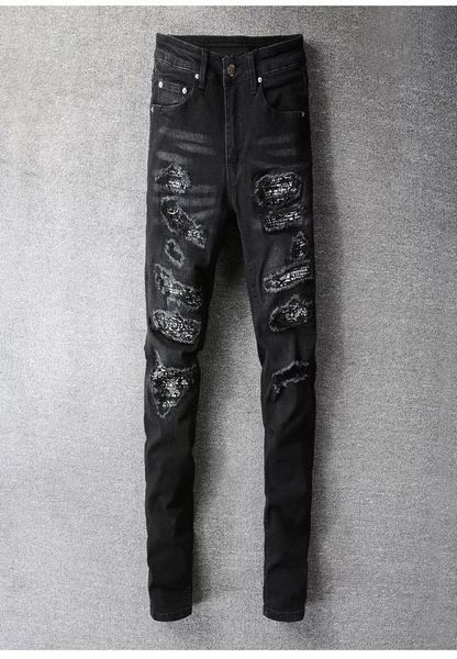 bandana paisley printed men039s jeans patchwork stretch streetwear black denim pencil pants slim skinny ripped trousers 6692630322, Blue
bandana paisley printed men039s jeans patchwork stretch streetwear black denim pencil pants slim skinny ripped trousers 6692630322, Blue
