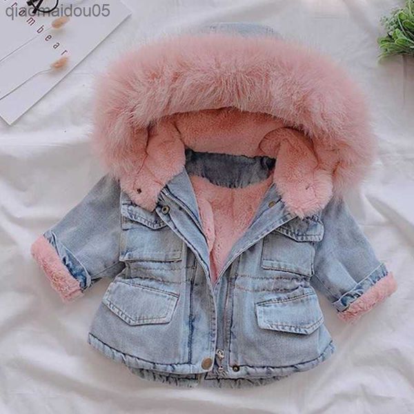 girls' clothing 0-7 years old winter warm fashion baby jackets girls fur collar jacket plus velvet thick denim children's jacket l, Blue;gray
girls' clothing 0-7 years old winter warm fashion baby jackets girls fur collar jacket plus velvet thick denim children's jacket l, Blue;gray