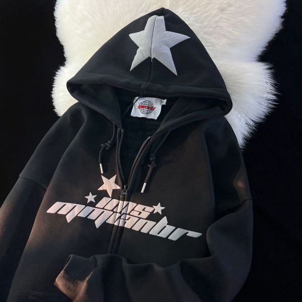 women's hoodies sweatshirts letter printing zipper cardigan women clothing autumn and winter retro hoodie plush thick sweatshirt loose, Black
women's hoodies sweatshirts letter printing zipper cardigan women clothing autumn and winter retro hoodie plush thick sweatshirt loose, Black