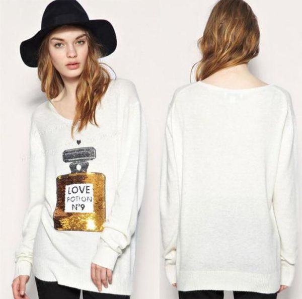 wholefashion popular knit women love potion 3d pullovers with perfume bottle sequin casual sweater shirt loose jumper ca4931241, White;black
wholefashion popular knit women love potion 3d pullovers with perfume bottle sequin casual sweater shirt loose jumper ca4931241, White;black