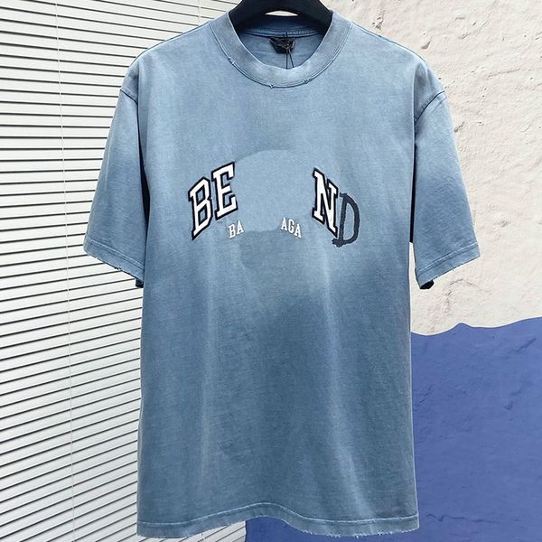 and high version spring summer new gradient haze blue gradient washed short sleeved t shirt, White;black
and high version spring summer new gradient haze blue gradient washed short sleeved t shirt, White;black