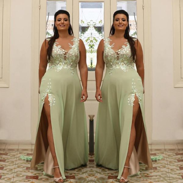 light green plus size appliqued prom dresses sheer v neck evening gown a line split side chiffon floor length formal dress abiye 24210629, Black
light green plus size appliqued prom dresses sheer v neck evening gown a line split side chiffon floor length formal dress abiye 24210629, Black