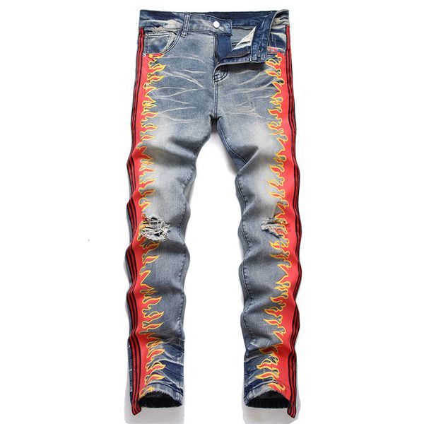 mens jeans fall punk men fashion ripped flame print midwaist casual slim stretch streetwear 230720, Blue
mens jeans fall punk men fashion ripped flame print midwaist casual slim stretch streetwear 230720, Blue