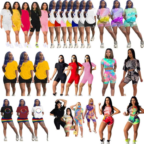 women brand print summer shorts tracksuits designer t-shirts and shorts matching suits outfits loose casual sport women clothing bulk wholes, Gray
women brand print summer shorts tracksuits designer t-shirts and shorts matching suits outfits loose casual sport women clothing bulk wholes, Gray