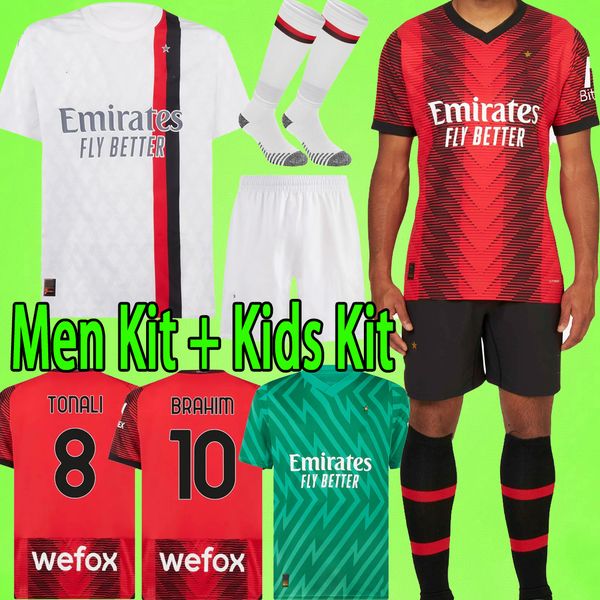 23/24 ac milans ibrahimovic giroud soccer jerseys men set kids kit 2023 pulisic theo tonali romagnoli rafa leao s.castillejo reijnders footb, White;black
23/24 ac milans ibrahimovic giroud soccer jerseys men set kids kit 2023 pulisic theo tonali romagnoli rafa leao s.castillejo reijnders footb, White;black