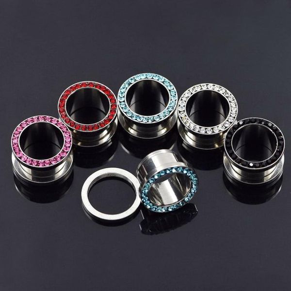 stainless steel earring stud expansion ear hole expander circle with colorful rhinestones 3mm6mm dia 4 sizes earhole plugs tunn5946351, Silver
stainless steel earring stud expansion ear hole expander circle with colorful rhinestones 3mm6mm dia 4 sizes earhole plugs tunn5946351, Silver