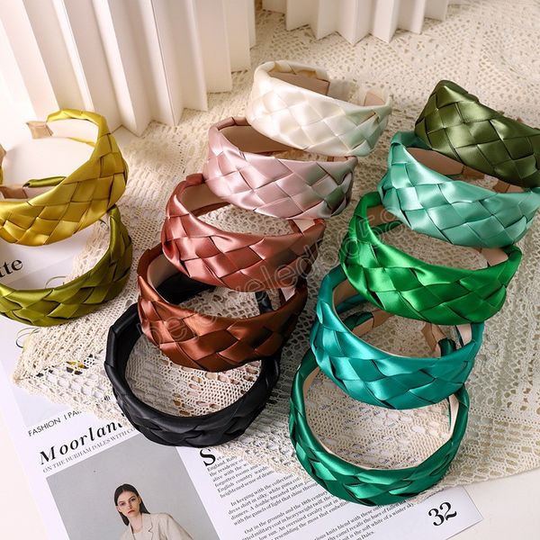new fashion women headband wide side braided headwear solid color turban fresh hairband vintage hair accessories, Silver
new fashion women headband wide side braided headwear solid color turban fresh hairband vintage hair accessories, Silver