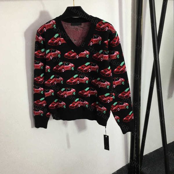 23ss women sweater womens designer clothing car jacquard pattern v-neck long sleeve sweater sweater womens clothing a1, White;black
23ss women sweater womens designer clothing car jacquard pattern v-neck long sleeve sweater sweater womens clothing a1, White;black