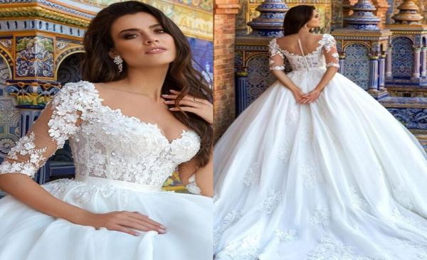 white 3d appliqued ball gown wedding dresses sheer neck 12 long sleeve arabic bridal dress custom made wedding gowns3926608
white 3d appliqued ball gown wedding dresses sheer neck 12 long sleeve arabic bridal dress custom made wedding gowns3926608