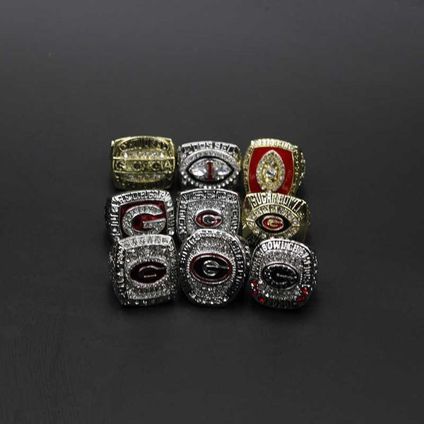 ncaa university of georgia bulldog 9 set university league champion ring reprint, Golden;silver
ncaa university of georgia bulldog 9 set university league champion ring reprint, Golden;silver