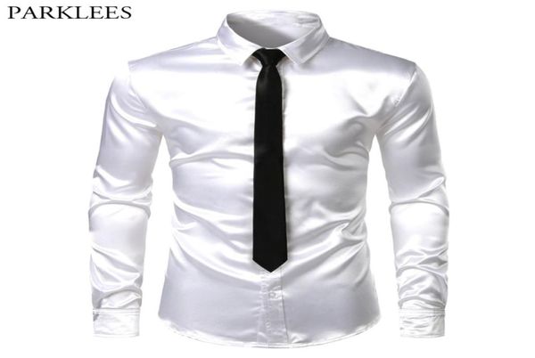 men039s 2 pieces shirttie white silk satin dress shirts slim fit long sleeve button down shirt male wedding party prom chemi3909346, White;black
men039s 2 pieces shirttie white silk satin dress shirts slim fit long sleeve button down shirt male wedding party prom chemi3909346, White;black