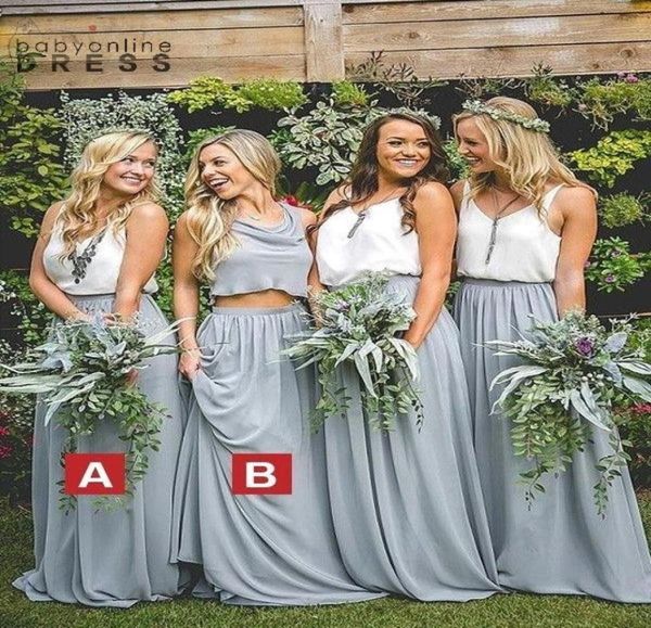 country garden bohemian two pieces bridesmaid dresses a line chiffon long maid of honor gowns for summer weddings2038701, White;pink
country garden bohemian two pieces bridesmaid dresses a line chiffon long maid of honor gowns for summer weddings2038701, White;pink