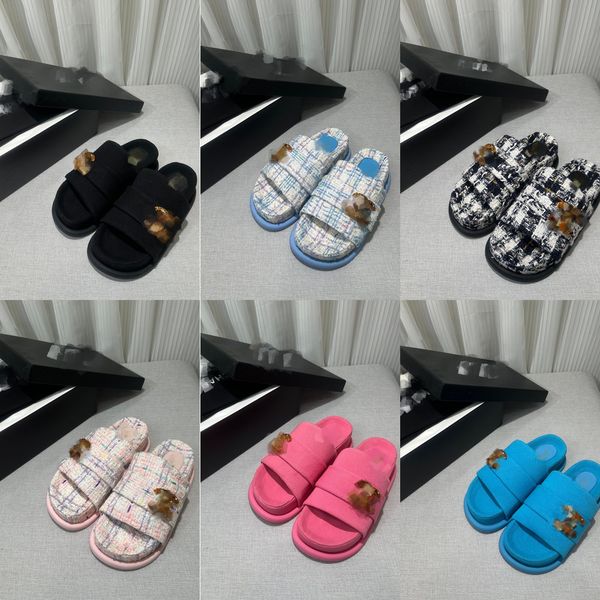 r sandal slippers paris c diamond buckle women tweed plaid woven sandals slip on wedge platform 6.5cm flats fashion beach mule brand flip fl, Black
r sandal slippers paris c diamond buckle women tweed plaid woven sandals slip on wedge platform 6.5cm flats fashion beach mule brand flip fl, Black
